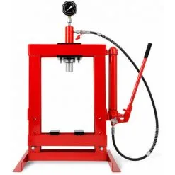 EBERTH Presse Datelier 10t Avec Manomètre (2 Mors, Rentrée Automatique Du Piston, Hauteur De Travail 375 Mm, Largeur De Travail 350 Mm) Hydraulique