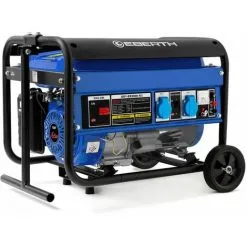 EBERTH 3000 Watt Générateur électrique (6,5 CV Moteur à Essence 4 Temps, Refroidi à Lair, 2x 230V, 1x 12V, Régulateur De Tension Automatique AVR, Alarme Manque Dhuile, Voltmètre, Châssis Robuste)