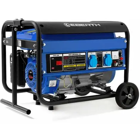 EBERTH 3000 Watt Générateur électrique (6,5 CV Moteur à Essence 4 Temps, Refroidi à Lair, 2x 230V, 1x 12V, Régulateur De Tension Automatique AVR, Alarme Manque Dhuile, Voltmètre, Châssis Robuste) 3 EBERTH 3000 Watt Générateur électrique (6,5 CV Moteur à Essence 4 Temps, Refroidi à Lair, 2x 230V, 1x 12V, Régulateur De Tension Automatique AVR, Alarme Manque Dhuile, Voltmètre, Châssis Robuste)