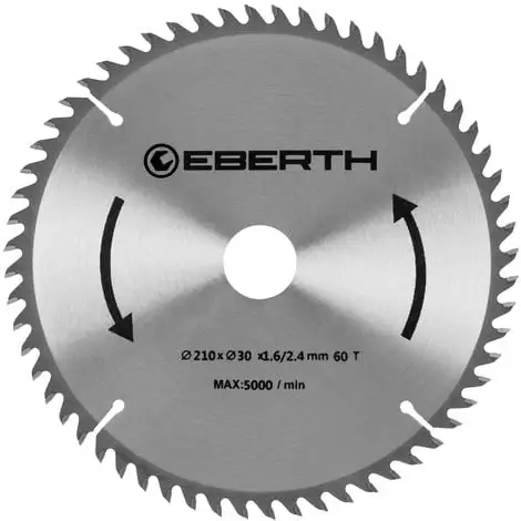 EBERTH Lame De Scie Circulaire En Carbure Bois (210 X 2,4 X 30 Mm, 60 Dents, Longue Vie) 3 EBERTH Lame De Scie Circulaire En Carbure Bois (210 X 2,4 X 30 Mm, 60 Dents, Longue Vie)