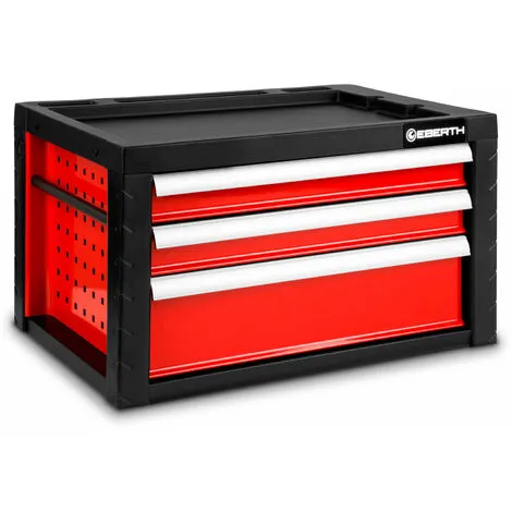 EBERTH Boîte à Outils Rouge Sans Outils (3 Tiroirs Sur Roulements à Billes, 2 Poignées Pratiques, Grande Surface De Rangement, Verrouillable, Métal Peint Par Poudrage) 4 EBERTH Boîte à Outils Rouge Sans Outils (3 Tiroirs Sur Roulements à Billes, 2 Poignées Pratiques, Grande Surface De Rangement, Verrouillable, Métal Peint Par Poudrage) – Image 2