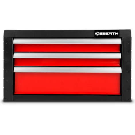 EBERTH Boîte à Outils Rouge Sans Outils (3 Tiroirs Sur Roulements à Billes, 2 Poignées Pratiques, Grande Surface De Rangement, Verrouillable, Métal Peint Par Poudrage) 5 EBERTH Boîte à Outils Rouge Sans Outils (3 Tiroirs Sur Roulements à Billes, 2 Poignées Pratiques, Grande Surface De Rangement, Verrouillable, Métal Peint Par Poudrage) – Image 3