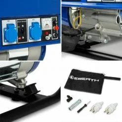 EBERTH 3000 Watt Groupe Electrogene Generateur Electrique Portable Moteur à Essence 6,5 CV, 4 Temps, 2x 230V, 1x 12V, Démarrage Par Câble, Régulateur Tension Automatique AVR, Sécurité Niveau Dhuile -France EBERTH Soldes Boutique 2987398 4