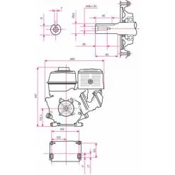 EBERTH 13 CV Moteur à Essence Thermique (Demarreur élèctrique (E-Start), 25 Mm Arbre, Alarme Manque Dhuile, 4 Temps, 1 Cylindre, Refroidissement à Air, Démarrage Via Câble, Batterie) -France EBERTH Soldes Boutique 2987404 5