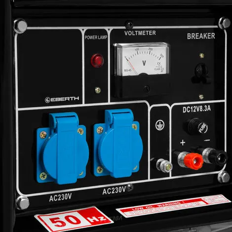 EBERTH 3,8 CV Diesel Generateur Electrique 1-phase GG1-ERD2000H-1 Avec Une Puissance Maximale De 2000 Watts 2x 230V Et 1x 12V 7 EBERTH 3,8 CV Diesel Generateur Electrique 1-phase GG1-ERD2000H-1 Avec Une Puissance Maximale De 2000 Watts 2x 230V Et 1x 12V – Image 5