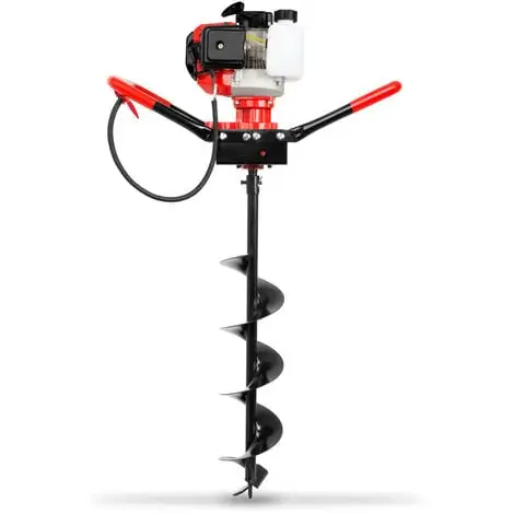 EBERTH Tarière Thermique Foreuse De Terre Tarière à Essence 3CV, 3 Forets De 100mm, 150mm, 200mm De Diamètre Inclus, Grande Poignée, 52ccm, Moteur 2 Temps, Réservoir De 1,2L, Embrayage Centrifuge 4 EBERTH Tarière Thermique Foreuse De Terre Tarière à Essence 3CV, 3 Forets De 100mm, 150mm, 200mm De Diamètre Inclus, Grande Poignée, 52ccm, Moteur 2 Temps, Réservoir De 1,2L, Embrayage Centrifuge – Image 2