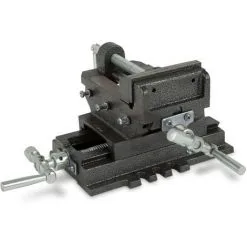 EBERTH Étau à Croix Pour Perceuse à Colonne (100 Mm Largeur De Mâchoire, 78 Mm Ouverture De Mâchoire, 90 Mm Transversal, Guidage En Queue Daronde, Construction Robuste)