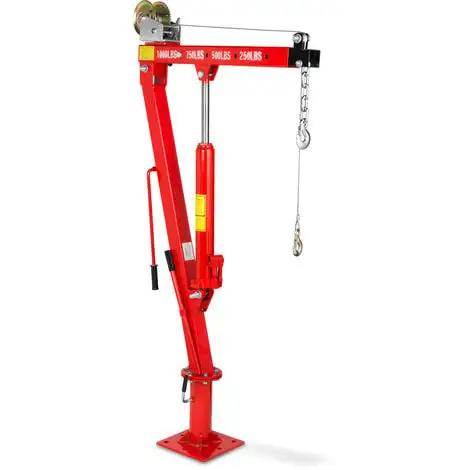 EBERTH 450 Kg Grue De Levage Hydraulique Avec Treuil (Chaîne Et Un Crochet, 1900 Mm Hauteur De Levage, Bague Rotative à 360°, Pliante) 3 EBERTH 450 Kg Grue De Levage Hydraulique Avec Treuil (Chaîne Et Un Crochet, 1900 Mm Hauteur De Levage, Bague Rotative à 360°, Pliante)