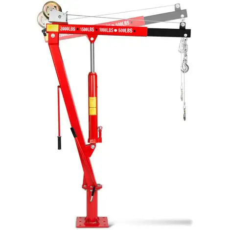 EBERTH 900 Kg Grue De Levage Hydraulique Avec Treuil (Chaîne Et Un Crochet, 1900 Mm Hauteur De Levage, Bague Rotative à 360°, Pliante) 4 EBERTH 900 Kg Grue De Levage Hydraulique Avec Treuil (Chaîne Et Un Crochet, 1900 Mm Hauteur De Levage, Bague Rotative à 360°, Pliante) – Image 2