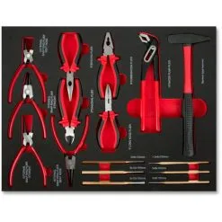 EBERTH Set Doutils Pour Servante Datelier (134 Pièces, Carbure De Tungstène, Poignées Ergonomiques, Inserts Doutils étiquetés En Mousse, Optimal Pour Latelier Automobile Et Professionnel, Rouge) -France EBERTH Soldes Boutique 51216105 3