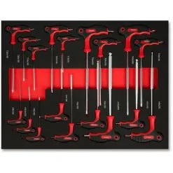 EBERTH Set Doutils Pour Servante Datelier (134 Pièces, Carbure De Tungstène, Poignées Ergonomiques, Inserts Doutils étiquetés En Mousse, Optimal Pour Latelier Automobile Et Professionnel, Rouge) -France EBERTH Soldes Boutique 51216105 4