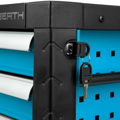 EBERTH Boîte à Outils En Métal Avec Outils (134 Pièces, 4 Tiroirs Sur Roulements à Billes, 2 Poignées Pratiques, Grande Surface De Rangement, Verrouillable, Revêtement En Poudre, Bleu Clair) 7 EBERTH Boîte à Outils En Métal Avec Outils (134 Pièces, 4 Tiroirs Sur Roulements à Billes, 2 Poignées Pratiques, Grande Surface De Rangement, Verrouillable, Revêtement En Poudre, Bleu Clair) – Image 5