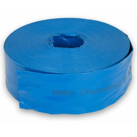 EBERTH 3 Pouce Tuyau Darrosage Tuyau Plat Pour Pompe, Longueur 50m, Diamètre 76mm, Flexible, PVC Résistant, Tuyau Industriel, Tuyau Deau Pour Lirrigation, Couleur Bleue 3 EBERTH 3 Pouce Tuyau Darrosage Tuyau Plat Pour Pompe, Longueur 50m, Diamètre 76mm, Flexible, PVC Résistant, Tuyau Industriel, Tuyau Deau Pour Lirrigation, Couleur Bleue