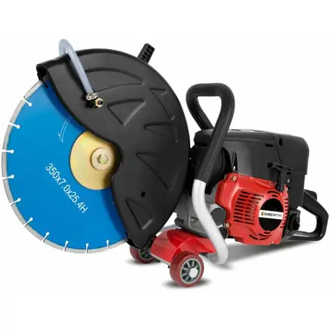 EBERTH 3 KW Scie Circulaire Moteur Essence Thermique Motorflex Professionnelle Pour La Coupe à Sec Et à Leau (moteur à Essence 2 Temps, Cylindrée 64,6 Ccm, 9500 Tr/min, Démarreur à Câble, Refroidi Par Air, Disque à Tronçonner Ø350mm, Profondeur De Coupe Max. Env -France EBERTH Soldes Boutique 54083554 1