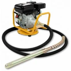 EBERTH Vibrateur à Béton Vibreur à Béton à Essence 4800W, Tête Vibrante En Acier Renforcé 45mm De Diamètre, Longueur De Tuyau 6m, Moteur 4 Temps, Cadre En Acier Pivotant à 360°