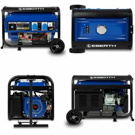 EBERTH 2200 Watt Groupe Electrogene Generateur Electrique Avec Châssis, Moteur à Essence 5,5 CV, 4 Temps, 2x 230V, 1x 12V, Démarrage électrique, Régulateur Tension Automatique AVR, Sécurité Dhuile 4 EBERTH 2200 Watt Groupe Electrogene Generateur Electrique Avec Châssis, Moteur à Essence 5,5 CV, 4 Temps, 2x 230V, 1x 12V, Démarrage électrique, Régulateur Tension Automatique AVR, Sécurité Dhuile – Image 3