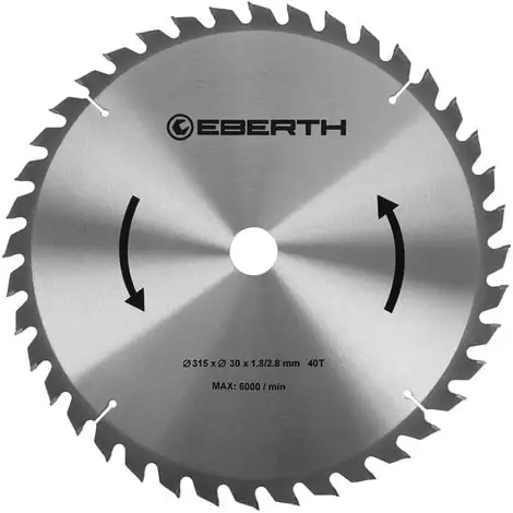 EBERTH Lame De Scie Circulaire En Acier Avec Dents En Carbure Pour La Coupe Du Bois (Diamètre 315mm, Alésage 30mm, Épaisseur De La Lame 1.8mm, Largeur De Coupe 2.8mm, 40 Dents, RPM Max. 6000) 3 EBERTH Lame De Scie Circulaire En Acier Avec Dents En Carbure Pour La Coupe Du Bois (Diamètre 315mm, Alésage 30mm, Épaisseur De La Lame 1.8mm, Largeur De Coupe 2.8mm, 40 Dents, RPM Max. 6000)