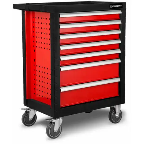 EBERTH Servante Datelier Avec Outils (7 Tiroirs à Roulements à Billes, 5 Tiroirs équipés Doutils, Verrouillables, 4 Roues, Frein De Stationnement, Revêtement Par Poudre) Chariot 4 EBERTH Servante Datelier Avec Outils (7 Tiroirs à Roulements à Billes, 5 Tiroirs équipés Doutils, Verrouillables, 4 Roues, Frein De Stationnement, Revêtement Par Poudre) Chariot – Image 2