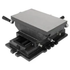 EBERTH 5" Étau à Croix Pour Perceuse Avec Plaque De Fraisage (2-Axes, 195 X 125 Mm Plaque De Travail, 110 Mm Hauteur De Travail)