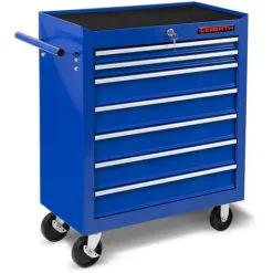 EBERTH Servante Datelier (7 Tiroirs à Roulements, Verrouillable, 4 Roulettes, Tapis Antidérapants, Frein à Main, Revêtement Par Poudre) Chariot