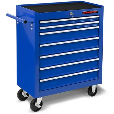 EBERTH Servante Datelier (7 Tiroirs à Roulements, Verrouillable, 4 Roulettes, Tapis Antidérapants, Frein à Main, Revêtement Par Poudre) Chariot 3 EBERTH Servante Datelier (7 Tiroirs à Roulements, Verrouillable, 4 Roulettes, Tapis Antidérapants, Frein à Main, Revêtement Par Poudre) Chariot