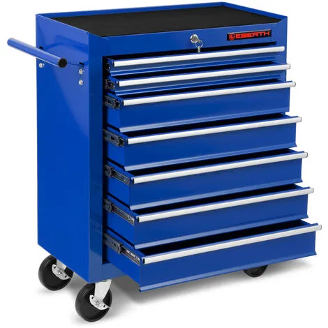 EBERTH Servante Datelier (7 Tiroirs à Roulements, Verrouillable, 4 Roulettes, Tapis Antidérapants, Frein à Main, Revêtement Par Poudre) Chariot 5 EBERTH Servante Datelier (7 Tiroirs à Roulements, Verrouillable, 4 Roulettes, Tapis Antidérapants, Frein à Main, Revêtement Par Poudre) Chariot – Image 3